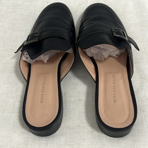 Made for Italic Women’s Leather Black Buckle Detail Mule Loafers size 41 ( 9.5) - Picture 4 of 9